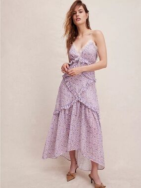 For Love And Lemons Cayne Maxi Dress in Floral Lavender